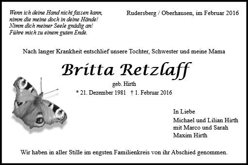 Erinnerungsbild für Britta Retzlaff