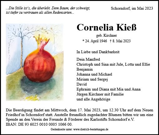 Erinnerungsbild für Cornelia Kieß