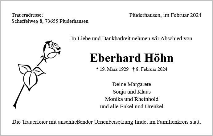 Erinnerungsbild für Eberhard Höhn