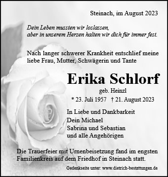 Erinnerungsbild für Erika Schlorf
