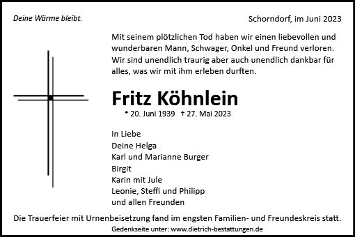Erinnerungsbild für Fritz Köhnlein