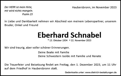 Erinnerungsbild für Eberhard Schnabel