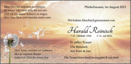 Erinnerungsbild für Harald Reinisch