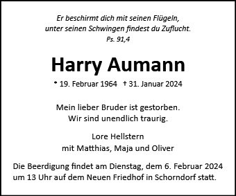 Erinnerungsbild für Harry Aumann
