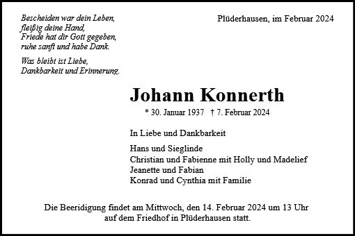 Erinnerungsbild für Johann Konnerth