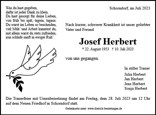 Erinnerungsbild für Josef Herbert