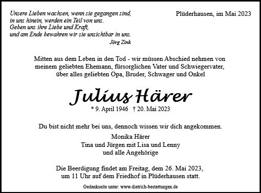 Erinnerungsbild für Julius Härer