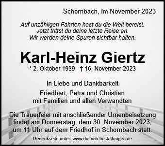 Erinnerungsbild für Karl-Heinz  Giertz