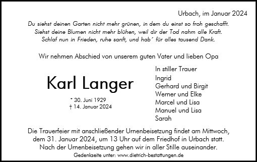 Erinnerungsbild für Karl Langer
