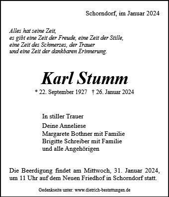 Erinnerungsbild für Karl Stumm