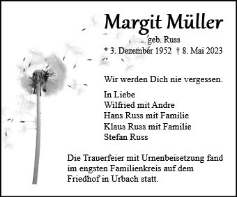 Erinnerungsbild für Margit Müller