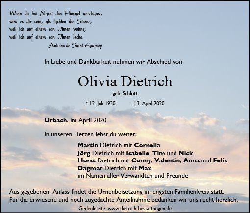 Erinnerungsbild für Olivia Dietrich