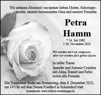 Erinnerungsbild für Petra Hamm