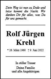 Erinnerungsbild für Rolf Jürgen Krehl