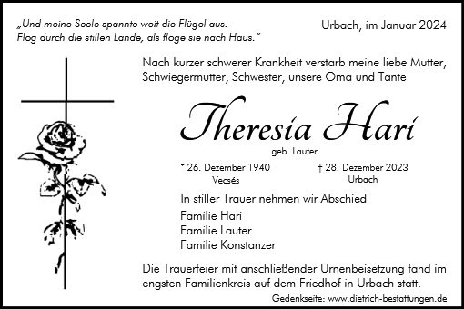 Erinnerungsbild für Theresia Hari
