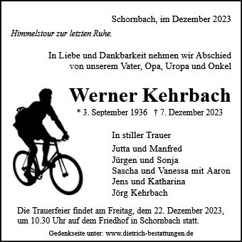 Erinnerungsbild für Werner Kehrbach